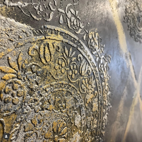 Stencils on Plaster – Patterned Surface Art